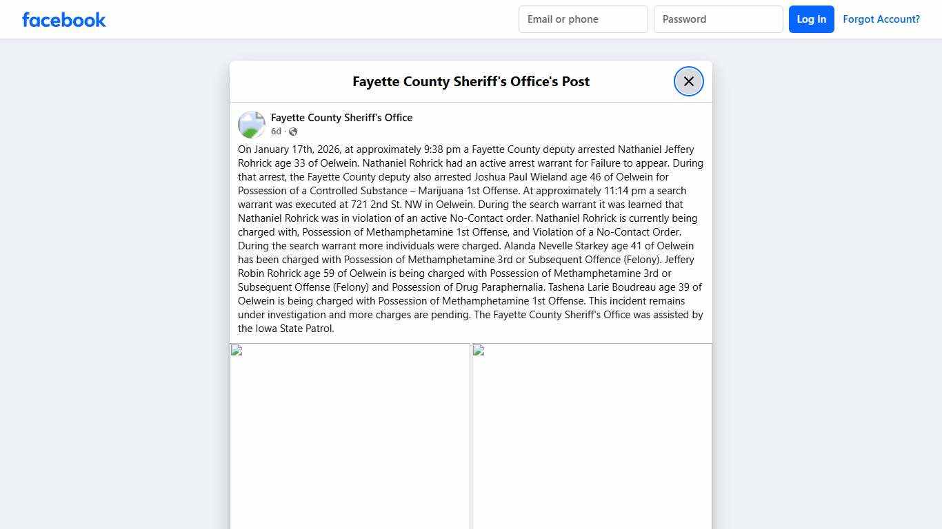 On January 17th, 2026,... - Fayette County Sheriff's Office Facebook